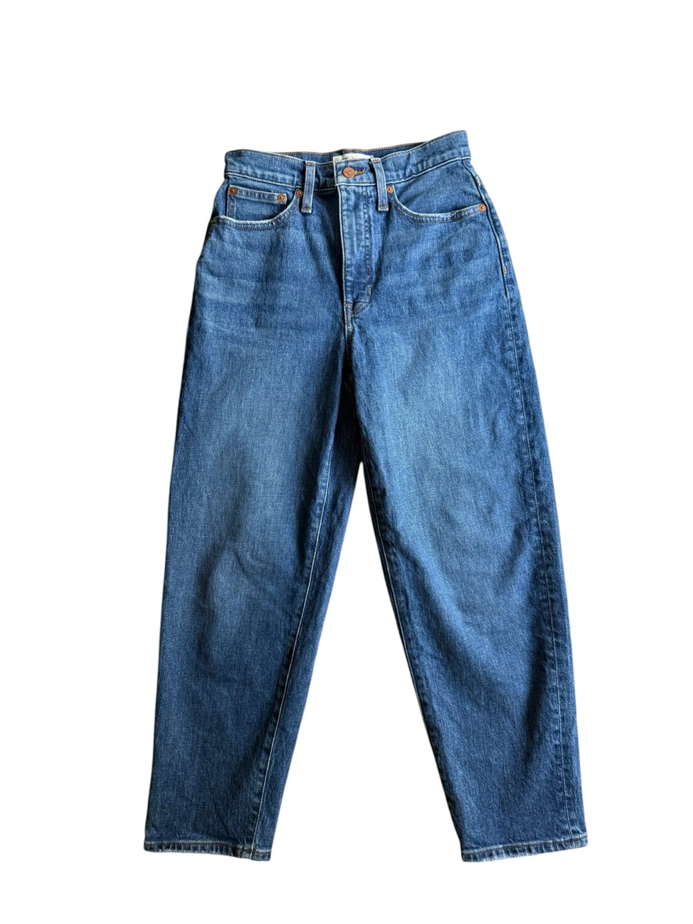 Madewell Balloon Jeans Size 25 High Waisted Relaxed Straight Leg Medium Wash ✨